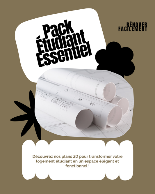 Pack Étudiant – Studio 2D | Plan d’aménagement de logement étudiant
