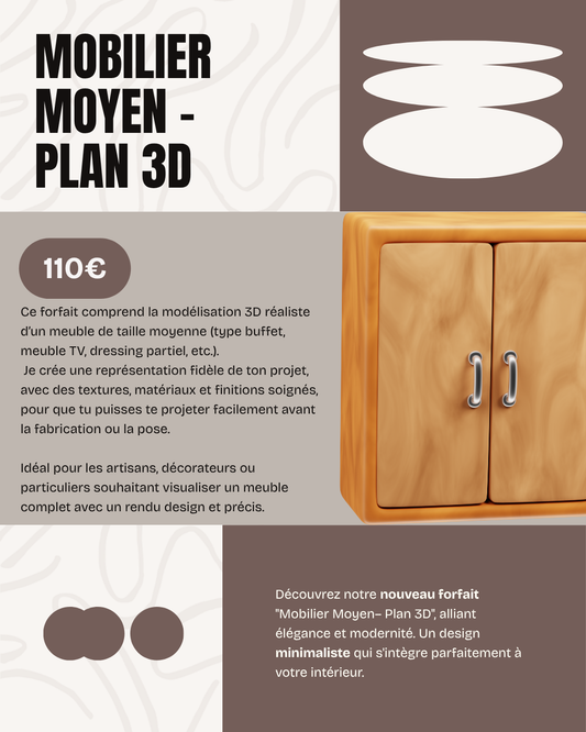 Plan 3D Mobilier Moyen